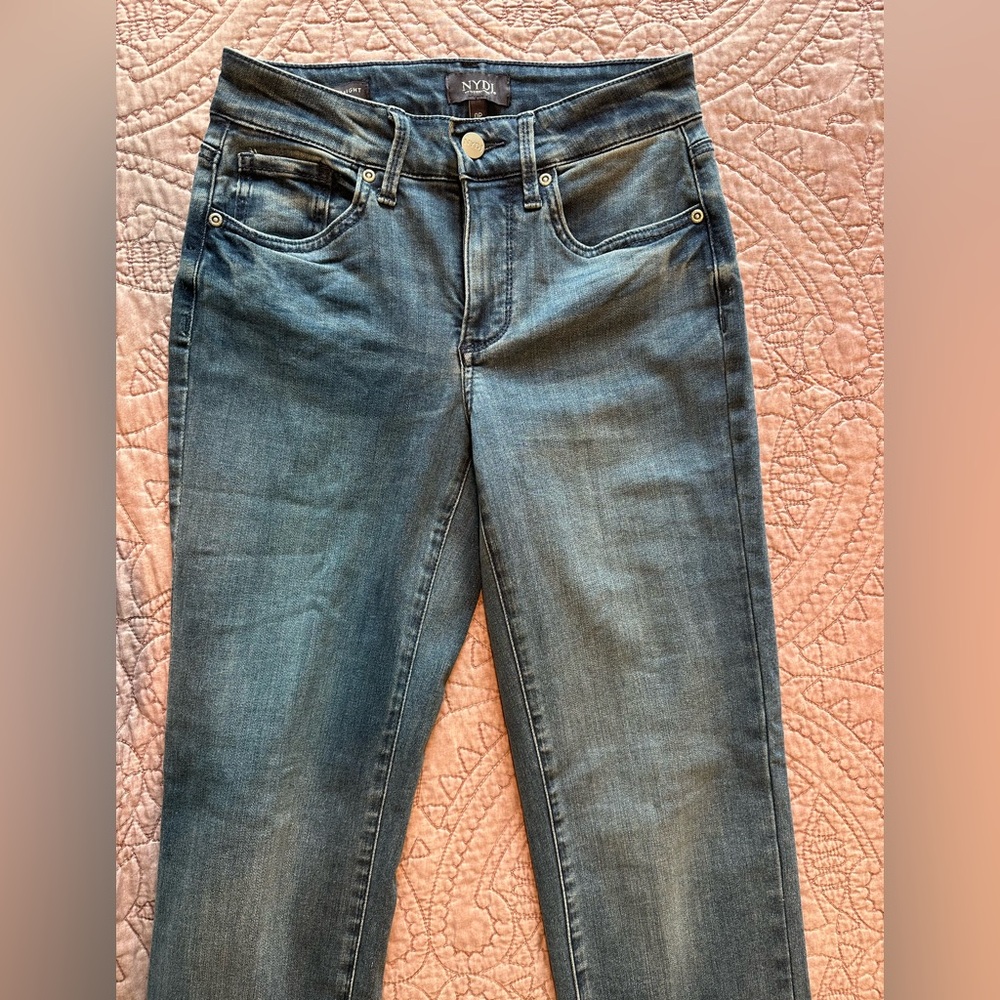 NWOT NYDJ Women's Blue Jeans 0P Marilyn straight - Picture 14 of 14